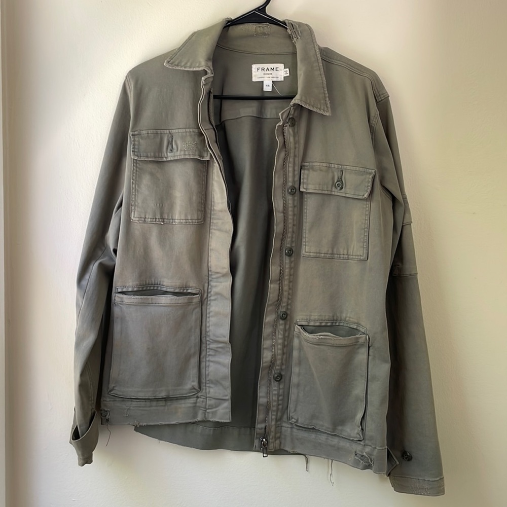 Frame Distressed Army Jacket Gem